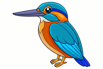 Cute Bird Vector Line Art – Cartoon Clipart Animal Logo Icon on White Background