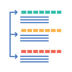 Fototapeta premium Cross-validation color flat icon for digital and print projects.