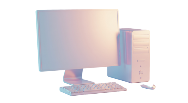 Isolated Computer Desktop Complete Vector