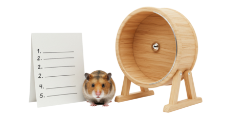 Isolated Hamster with Running Wheel and Priorities List