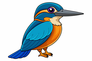 Cute Bird Vector Line Art – Cartoon Clipart Animal Logo Icon on White Background