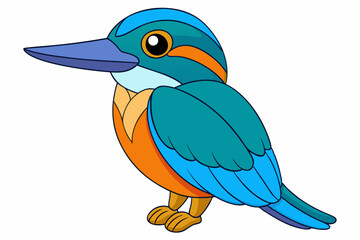 Cute Bird Vector Line Art – Cartoon Clipart Animal Logo Icon on White Background