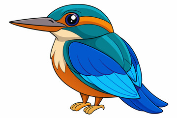 Cute Bird Vector Line Art – Cartoon Clipart Animal Logo Icon on White Background