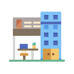  Modern office space icon design for modular architecture