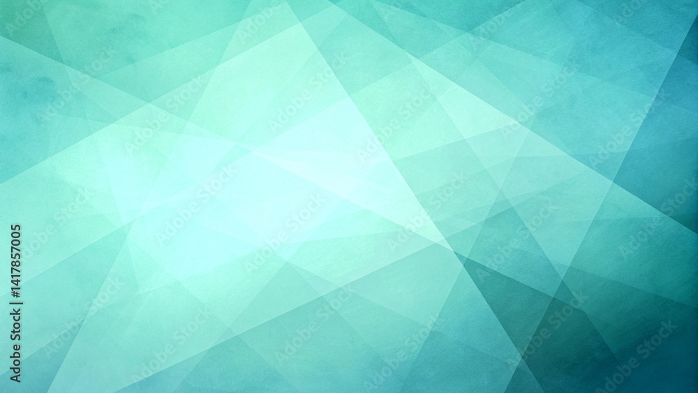 Leinwandbilder abstract blue green background, random textured rectangles squares and triangle shapes in geometric 