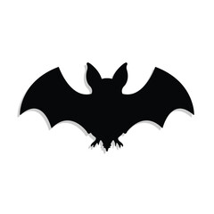 Bat silhouette icon. Halloween black bat silhouettes vector art