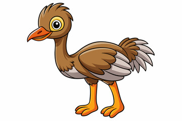 Cute Bird Vector Line Art – Cartoon Clipart Animal Logo Icon on White Background