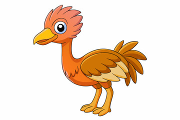 Cute Bird Vector Line Art – Cartoon Clipart Animal Logo Icon on White Background