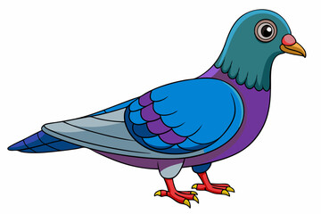 Cute Bird Vector Line Art – Cartoon Clipart Animal Logo Icon on White Background
