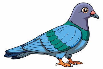 Cute Bird Vector Line Art – Cartoon Clipart Animal Logo Icon on White Background