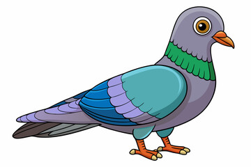 Cute Bird Vector Line Art – Cartoon Clipart Animal Logo Icon on White Background