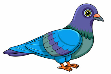 Cute Bird Vector Line Art – Cartoon Clipart Animal Logo Icon on White Background