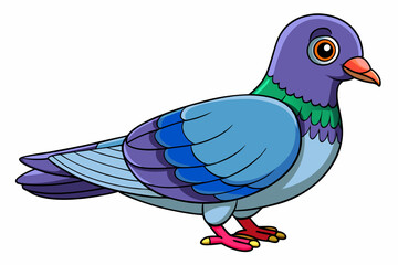 Cute Bird Vector Line Art – Cartoon Clipart Animal Logo Icon on White Background