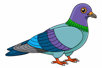 Cute Bird Vector Line Art – Cartoon Clipart Animal Logo Icon on White Background