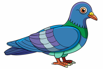 Cute Bird Vector Line Art – Cartoon Clipart Animal Logo Icon on White Background