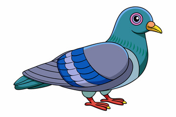 Cute Bird Vector Line Art – Cartoon Clipart Animal Logo Icon on White Background