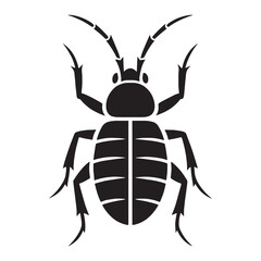 Microscopic Bed Bug silhouette, the pest you can't spot – Bed Bug illustration – Minimalist Bed Bug vector – Insect silhouette

