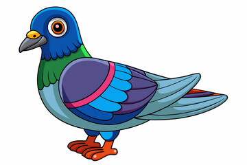 Cute Bird Vector Line Art – Cartoon Clipart Animal Logo Icon on White Background