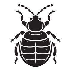 Unseen Bed Bug silhouette, a nighttime intruder – Bed Bug illustration – Minimalist Bed Bug vector – Insect silhouette

