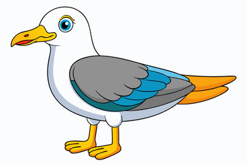 Cute Bird Vector Line Art – Cartoon Clipart Animal Logo Icon on White Background