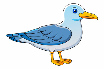 Cute Bird Vector Line Art – Cartoon Clipart Animal Logo Icon on White Background