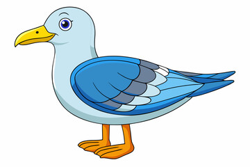 Cute Bird Vector Line Art – Cartoon Clipart Animal Logo Icon on White Background