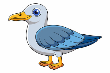 Cute Bird Vector Line Art – Cartoon Clipart Animal Logo Icon on White Background