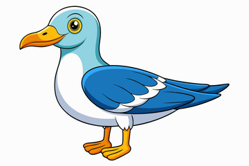 Cute Bird Vector Line Art – Cartoon Clipart Animal Logo Icon on White Background