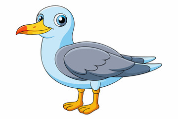 Cute Bird Vector Line Art – Cartoon Clipart Animal Logo Icon on White Background