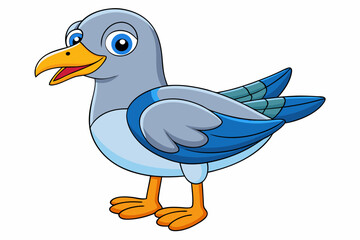 Cute Bird Vector Line Art – Cartoon Clipart Animal Logo Icon on White Background