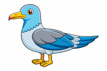 Cute Bird Vector Line Art – Cartoon Clipart Animal Logo Icon on White Background