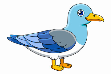 Cute Bird Vector Line Art – Cartoon Clipart Animal Logo Icon on White Background