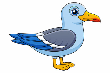 Cute Bird Vector Line Art – Cartoon Clipart Animal Logo Icon on White Background