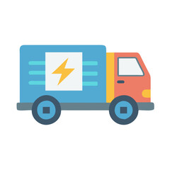  Modern power generator truck icon design for transport