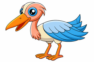 Cute Bird Vector Line Art – Cartoon Clipart Animal Logo Icon on White Background