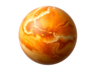 A orange planet on transparent background 