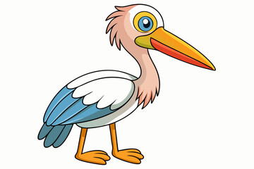 Cute Bird Vector Line Art – Cartoon Clipart Animal Logo Icon on White Background