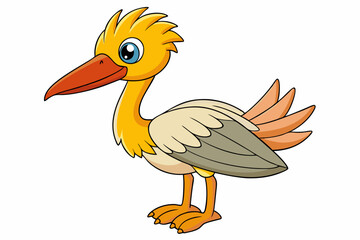 Cute Bird Vector Line Art – Cartoon Clipart Animal Logo Icon on White Background