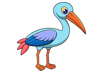 Cute Bird Vector Line Art – Cartoon Clipart Animal Logo Icon on White Background