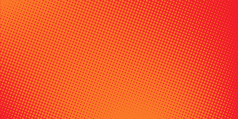 Dots halftone orange color pattern gradient texture with technology digital background. Dots pop art comics with summer background. vector ilustration