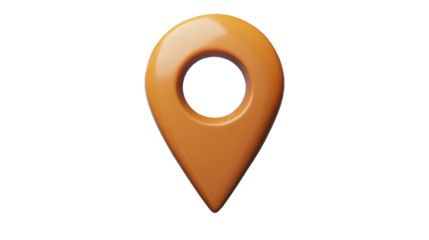 3d location pin on white background