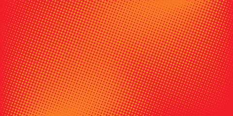 Dots halftone orange color pattern gradient texture with technology digital background. Dots pop art comics with summer background. vector ilustration