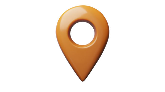 3d location pin on white background