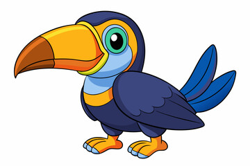 Cute Bird Vector Line Art – Cartoon Clipart Animal Logo Icon on White Background