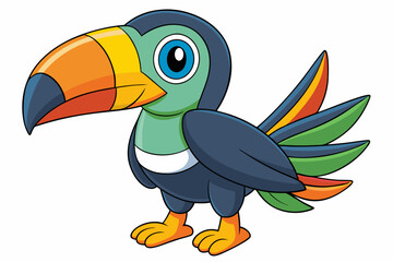 Cute Bird Vector Line Art – Cartoon Clipart Animal Logo Icon on White Background