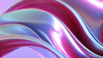 Abstract fluid iridescent holographic bright neon curved wave in motion colorful background 3d render. Gradient design element for backgrounds, futuristic, vibrant texture, liquid pattern art