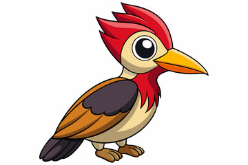 Cute Bird Vector Line Art – Cartoon Clipart Animal Logo Icon on White Background