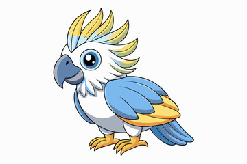 Cute Bird Vector Line Art – Cartoon Clipart Animal Logo Icon on White Background