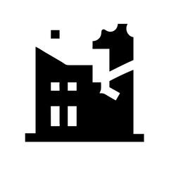 Obraz premium Icon of a damaged building to signify destruction or disrepair