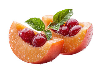 Refreshing fruit slices kitchen food isolated on transparent background